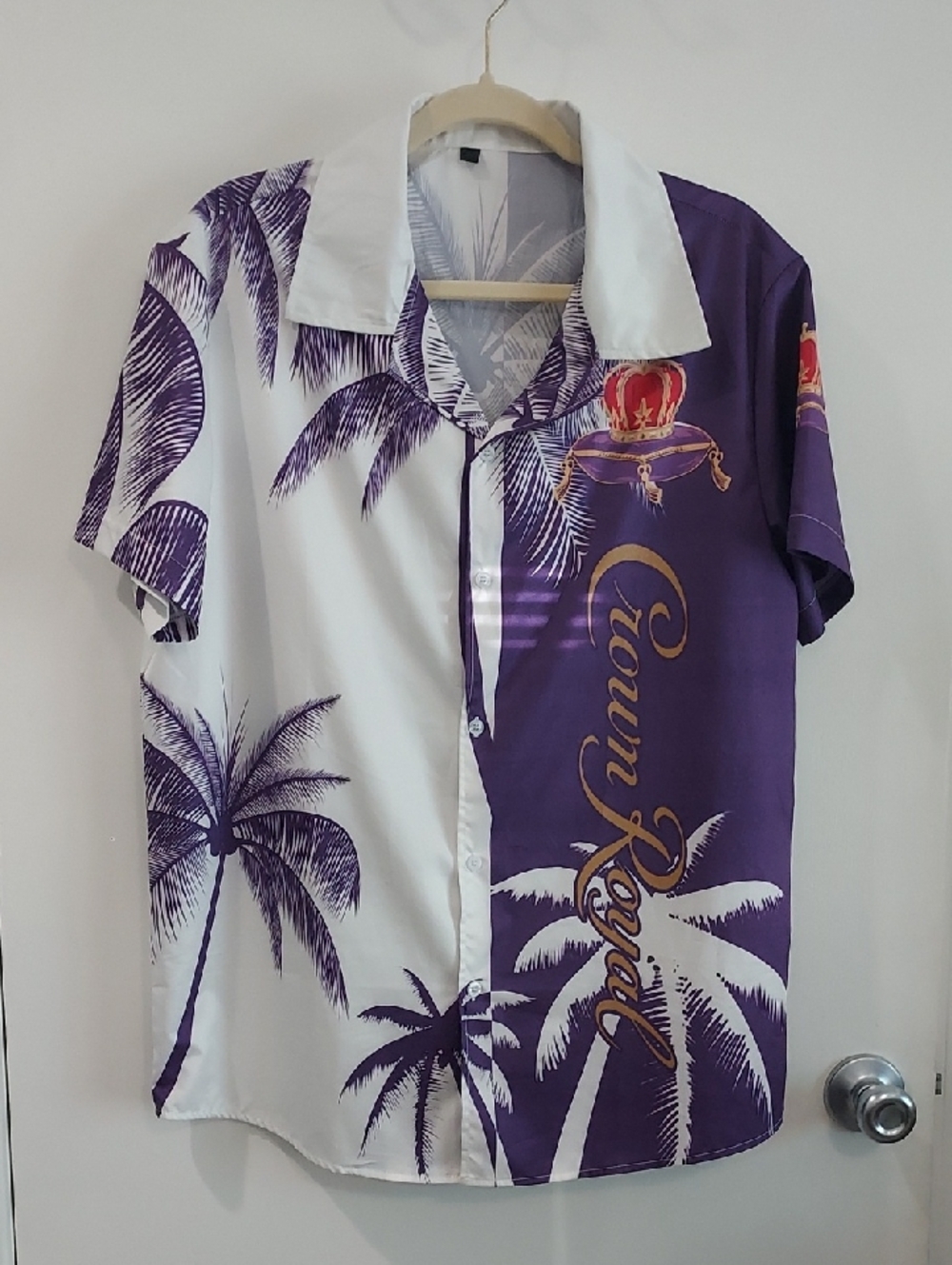 Purple & White Tropical Button-Down Shirt